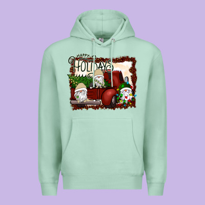 Happy Holidays Gnomes Christmas Truck Premium Hoodie Designed By Bettercallsaul