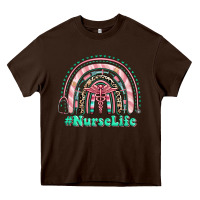 Chocolate Brown nurse life rainbow Heavy Core Tee - RanaPortraitStore