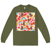 Army Green back to school seamless pattern 3 (3600x3600) Long Sleeve Tee - AdoDesignShop