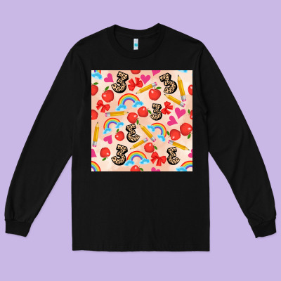 Back To School Seamless Pattern 3 (3600x3600) Long Sleeve Tee Designed By Adodesignshop