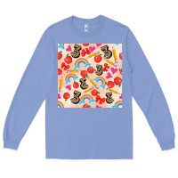 Colony Blue back to school seamless pattern 3 (3600x3600) Long Sleeve Tee - AdoDesignShop