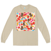 Mushroom back to school seamless pattern 3 (3600x3600) Long Sleeve Tee - AdoDesignShop