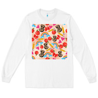 White back to school seamless pattern 3 (3600x3600) Long Sleeve Tee - AdoDesignShop