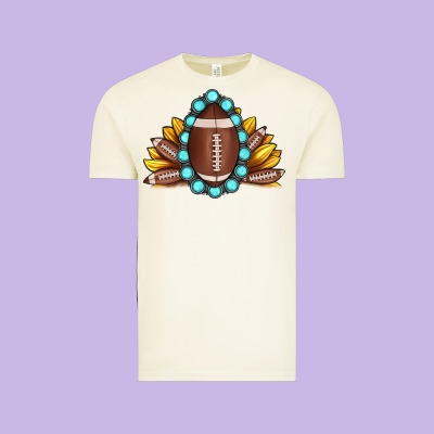 Football Gemstone Sunflower Vintage Tee Designed By Jahusdesignshop