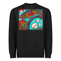 Black baseball leopard turquoise sunflower Heavyweight Sweatshirt - JahusDesignShop