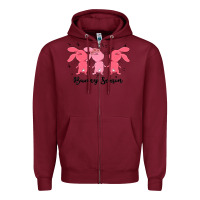 Burgundy easter bunny Zipper Hoodie - MaliasSmallBusiness