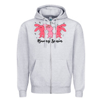 Heather Grey easter bunny Zipper Hoodie - MaliasSmallBusiness
