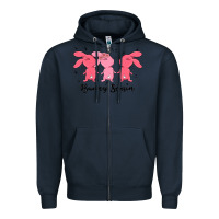 Navy easter bunny Zipper Hoodie - MaliasSmallBusiness