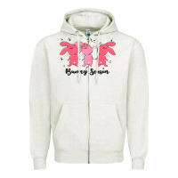 Oatmeal Heather easter bunny Zipper Hoodie - MaliasSmallBusiness