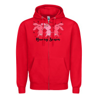 Red easter bunny Zipper Hoodie - MaliasSmallBusiness
