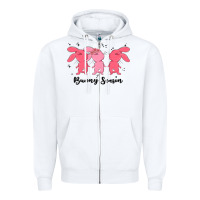 White easter bunny Zipper Hoodie - MaliasSmallBusiness