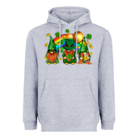 Heather Grey st. patricks  gnomies with rainbow Heavyweight Hoodie - BundleAndBundleShop