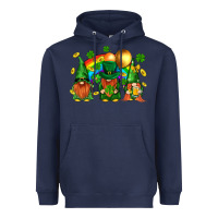Navy st. patricks  gnomies with rainbow Heavyweight Hoodie - BundleAndBundleShop