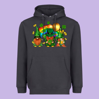 St. Patricks  Gnomies With Rainbow Heavyweight Hoodie Designed By Bundleandbundleshop