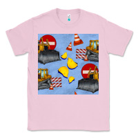 Bubblegum Pink bulldozer seamles pattern Classic Tee - BundleAndBundleShop