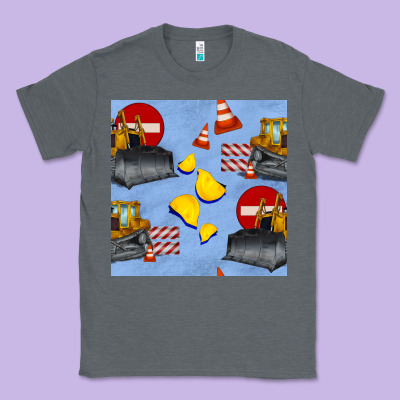 Bulldozer Seamles Pattern Classic Tee Designed By Bundleandbundleshop