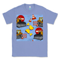 Colony Blue bulldozer seamles pattern Classic Tee - BundleAndBundleShop