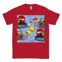 Red bulldozer seamles pattern Classic Tee - BundleAndBundleShop