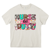 Cream nurse on duty Heavy Core Tee - RanaPortraitStore