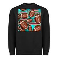 Black football leopard turquoise seamless pattern Heavyweight Sweatshirt - JahusDesignShop
