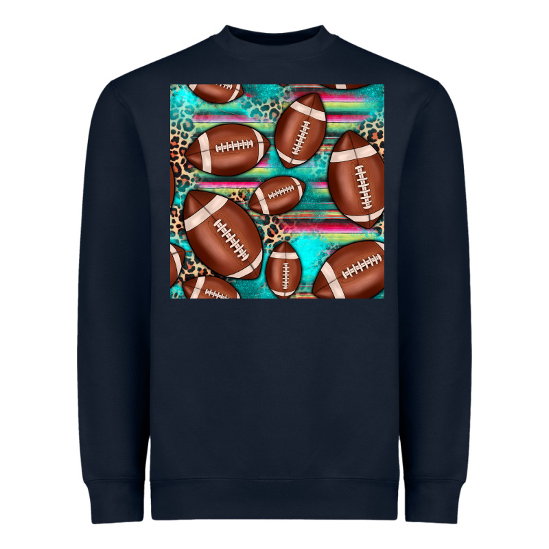 Football Leopard Turquoise Seamless Pattern Heavyweight Sweatshirt by JahusDesignShop | Teevron