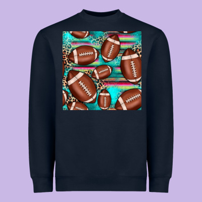 Football Leopard Turquoise Seamless Pattern Heavyweight Sweatshirt Designed By Jahusdesignshop