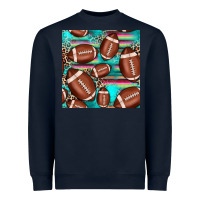 Navy football leopard turquoise seamless pattern Heavyweight Sweatshirt - JahusDesignShop