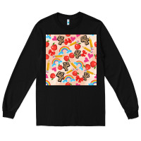Black back to school seamless pattern 4 (3600x3600) Long Sleeve Tee - AdoDesignShop