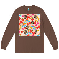 Chestnut back to school seamless pattern 4 (3600x3600) Long Sleeve Tee - AdoDesignShop
