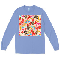 Colony Blue back to school seamless pattern 4 (3600x3600) Long Sleeve Tee - AdoDesignShop
