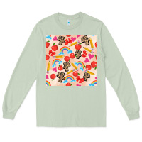 Matcha back to school seamless pattern 4 (3600x3600) Long Sleeve Tee - AdoDesignShop