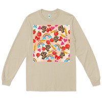 Mushroom back to school seamless pattern 4 (3600x3600) Long Sleeve Tee - AdoDesignShop