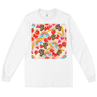 White back to school seamless pattern 4 (3600x3600) Long Sleeve Tee - AdoDesignShop