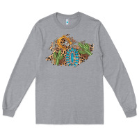 Heather Grey horseshoe leopard gemstone cactus patch Long Sleeve Tee - AdoDesignShop