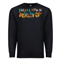 Black small town big spirit Premium Sweatshirt - BundleAndBundleShop
