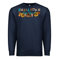 Navy small town big spirit Premium Sweatshirt - BundleAndBundleShop