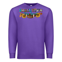 Purple small town big spirit Premium Sweatshirt - BundleAndBundleShop