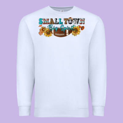 Small Town Big Spirit Premium Sweatshirt Designed By Bundleandbundleshop