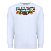 White small town big spirit Premium Sweatshirt - BundleAndBundleShop