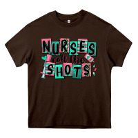 Chocolate Brown nurses call the shots Heavy Core Tee - RanaPortraitStore