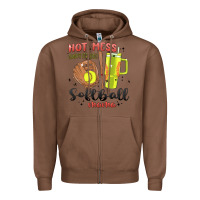 Chestnut hot mess always stressed softball mama stanley cup Zipper Hoodie - MaliasSmallBusiness