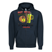 Navy hot mess always stressed softball mama stanley cup Zipper Hoodie - MaliasSmallBusiness