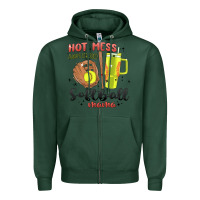 Hot Mess Always Stressed Softball Mama Stanley Cup Zipper Hoodie | Teevron