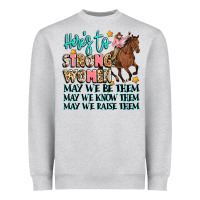 Heather Grey heres to strong women Heavyweight Sweatshirt - Artiststas