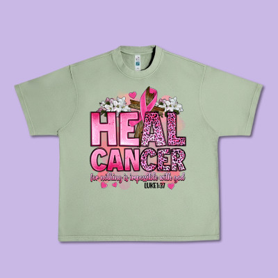 Heal Cancer For Nothing Is Impossible With God Luk Urban Heavy Tee Designed By Artiststas