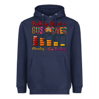 Navy Battery Life Of A Bus Driver Heavyweight Hoodie - BundleAndBundleShop