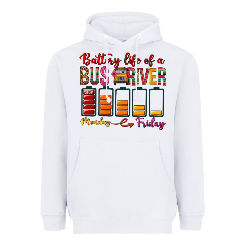 Battery Life Of A Bus Driver Heavyweight Hoodie by BundleAndBundleShop | Teevron