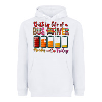 White Battery Life Of A Bus Driver Heavyweight Hoodie - BundleAndBundleShop