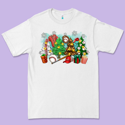 Christmas Trees With Baseball Premium Tee Designed By Zillion Design Studio
