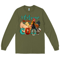 Army Green welcome to our coop Long Sleeve Tee - Artiststas
